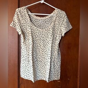 LOFT Women’ Linen Polka Dot T-shirt
